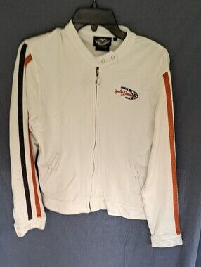 Harley-Davidson White Racer Stripe Zip Jacket